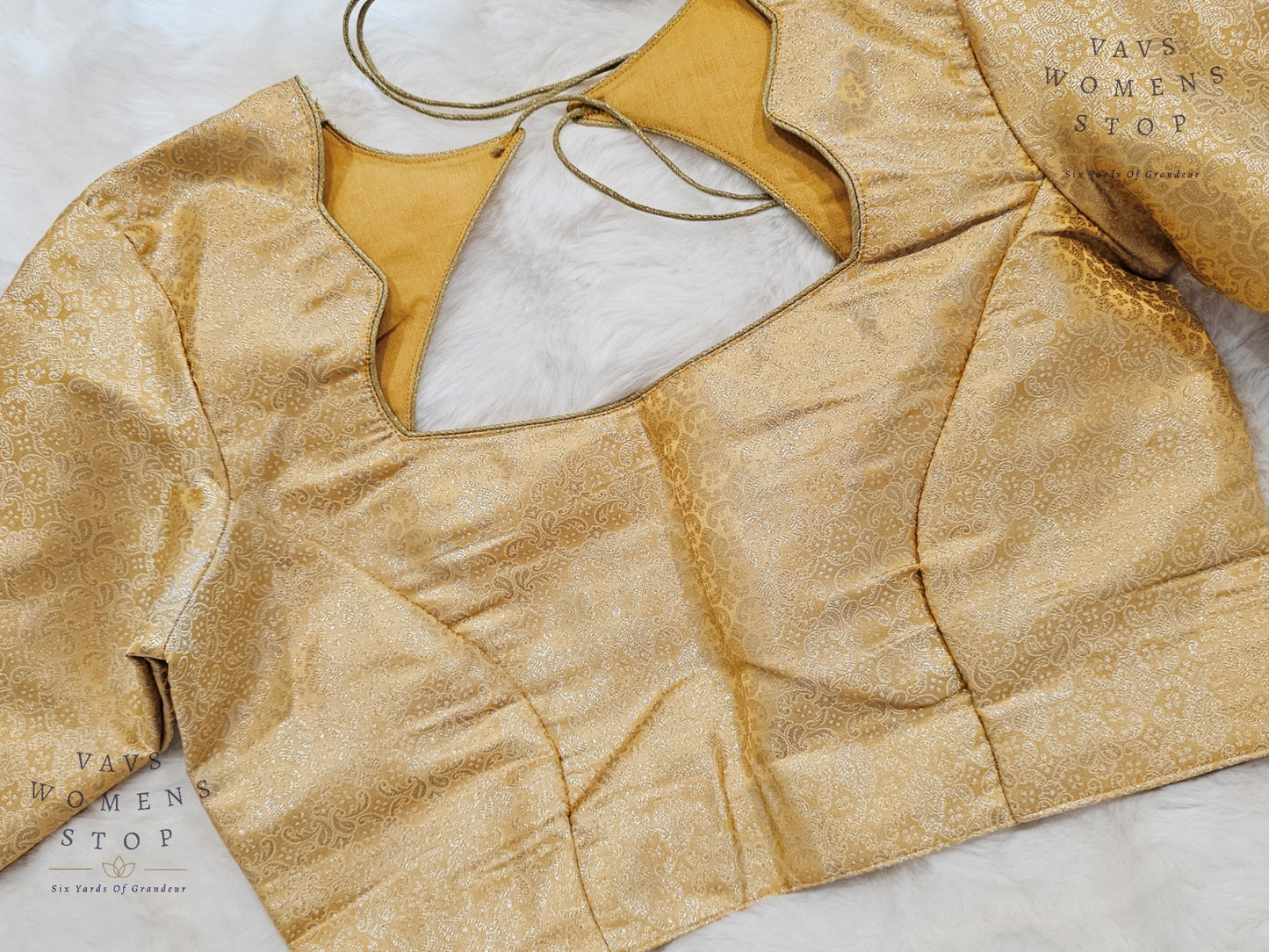 Peach Shade Brocade Benarasi Silk Blouse