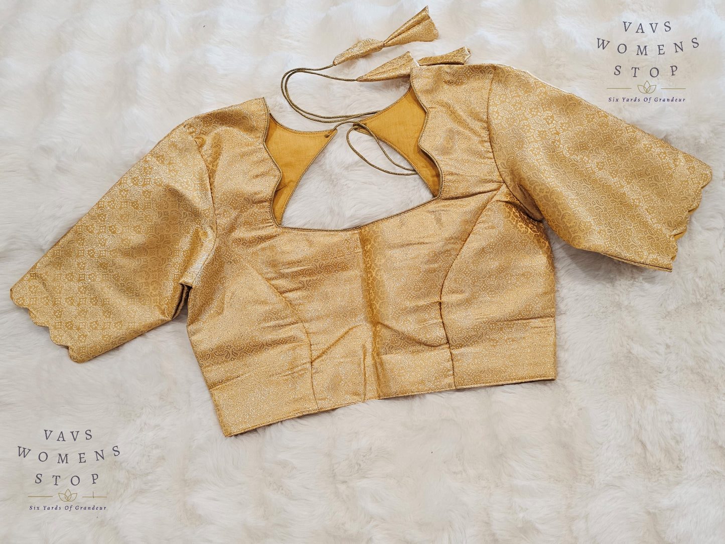 Peach Shade Brocade Benarasi Silk Blouse