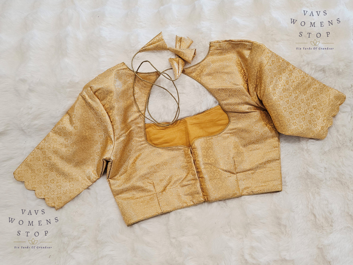 Peach Shade Brocade Benarasi Silk Blouse