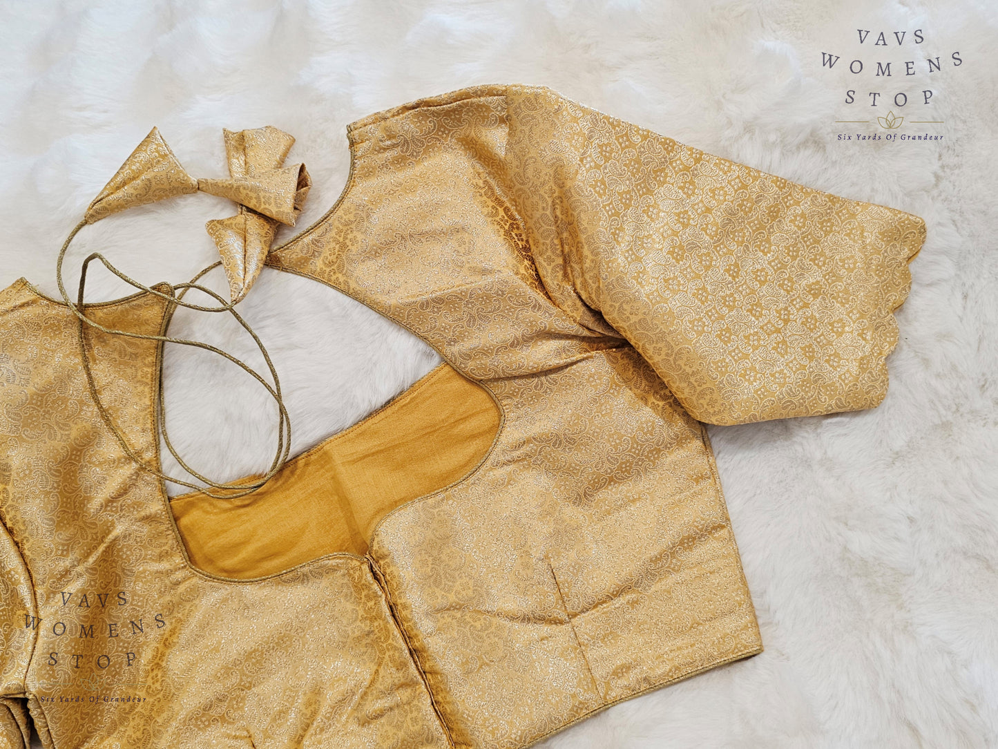 Peach Shade Brocade Benarasi Silk Blouse