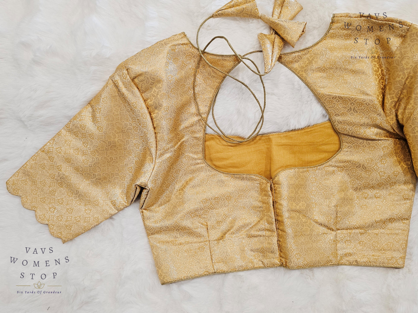 Peach Shade Brocade Benarasi Silk Blouse