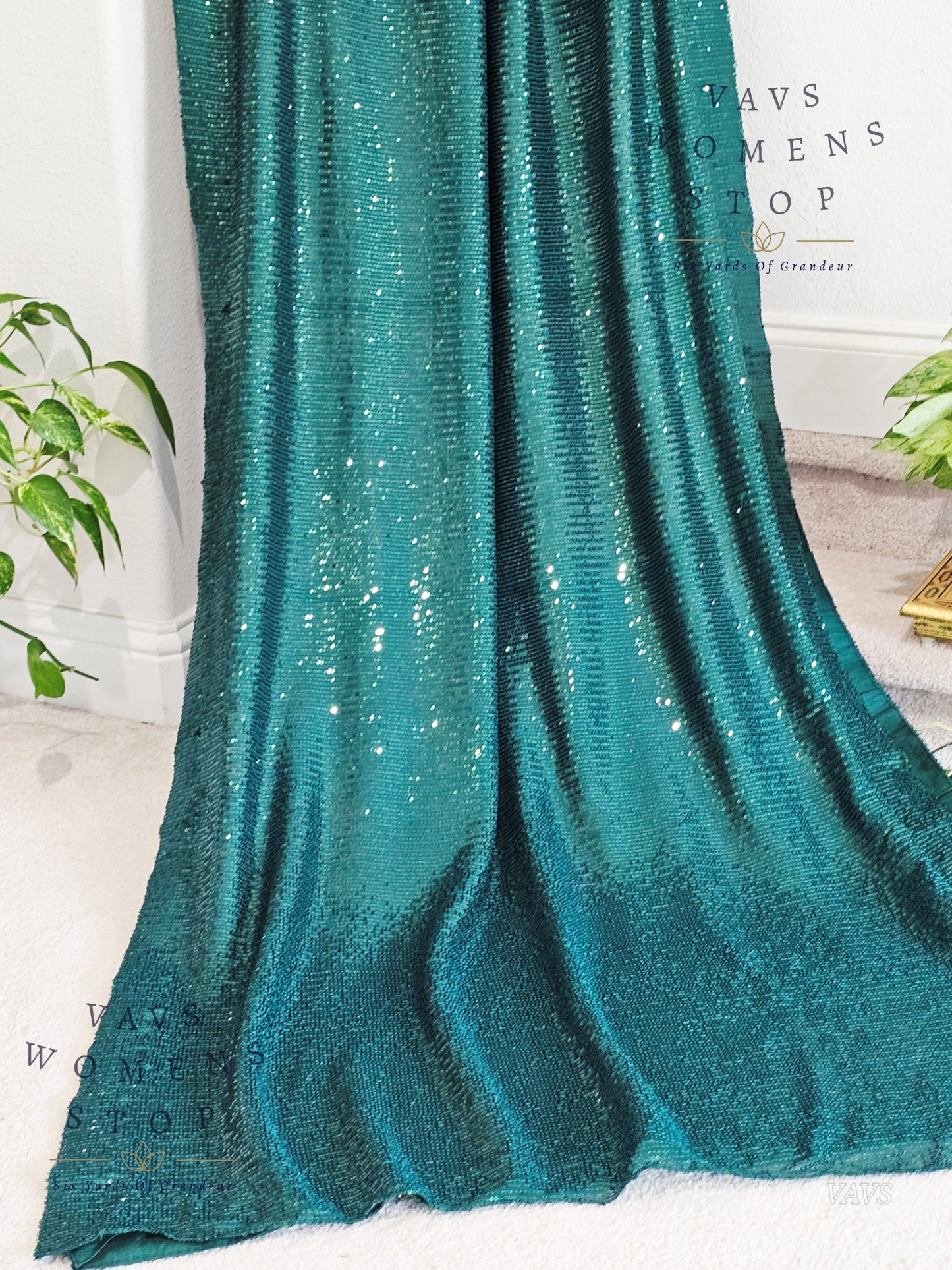 Designer Sequins Net Saree - Blouse