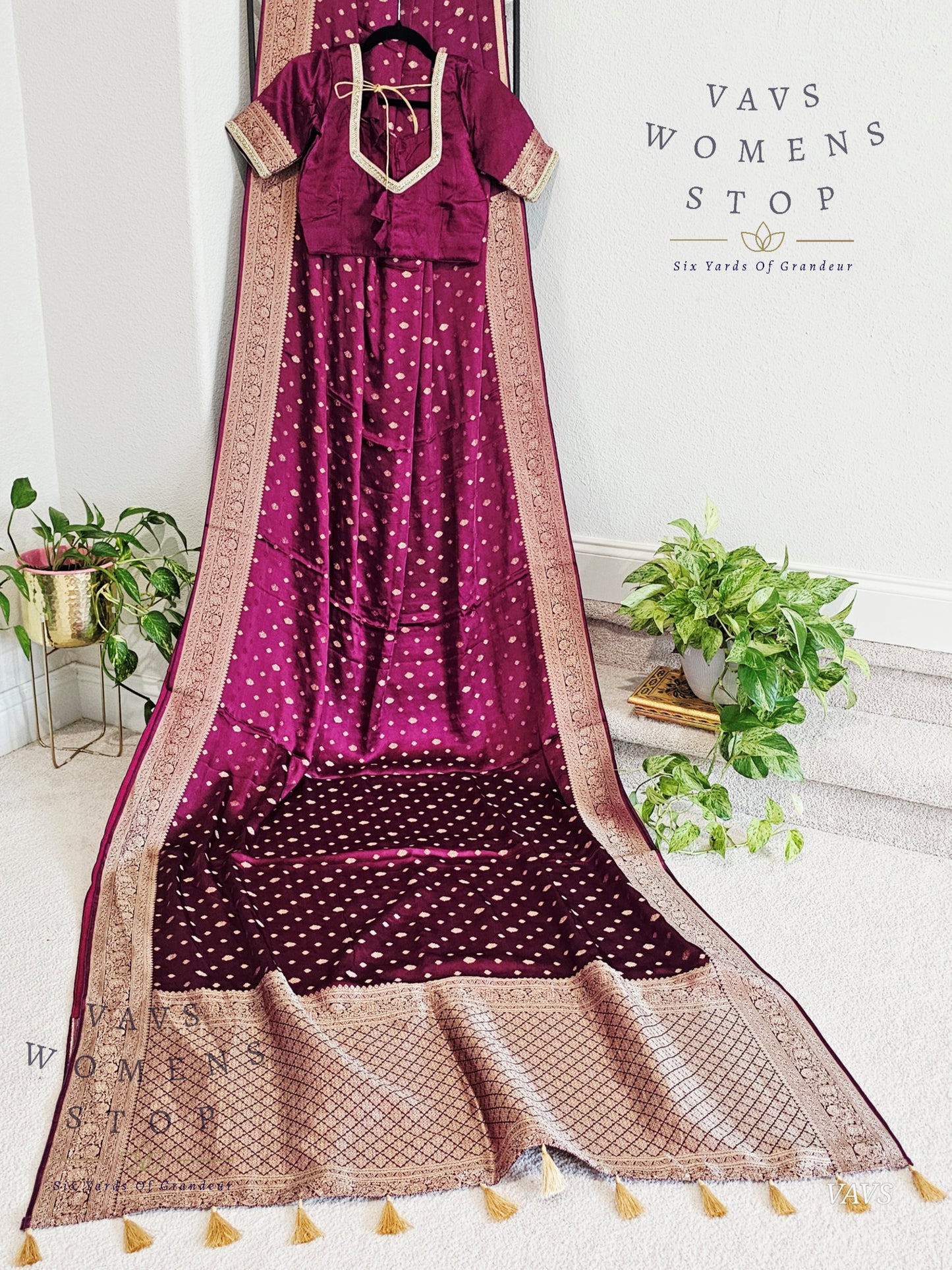 Designer Satin Benarasi Silk Saree - Blouse
