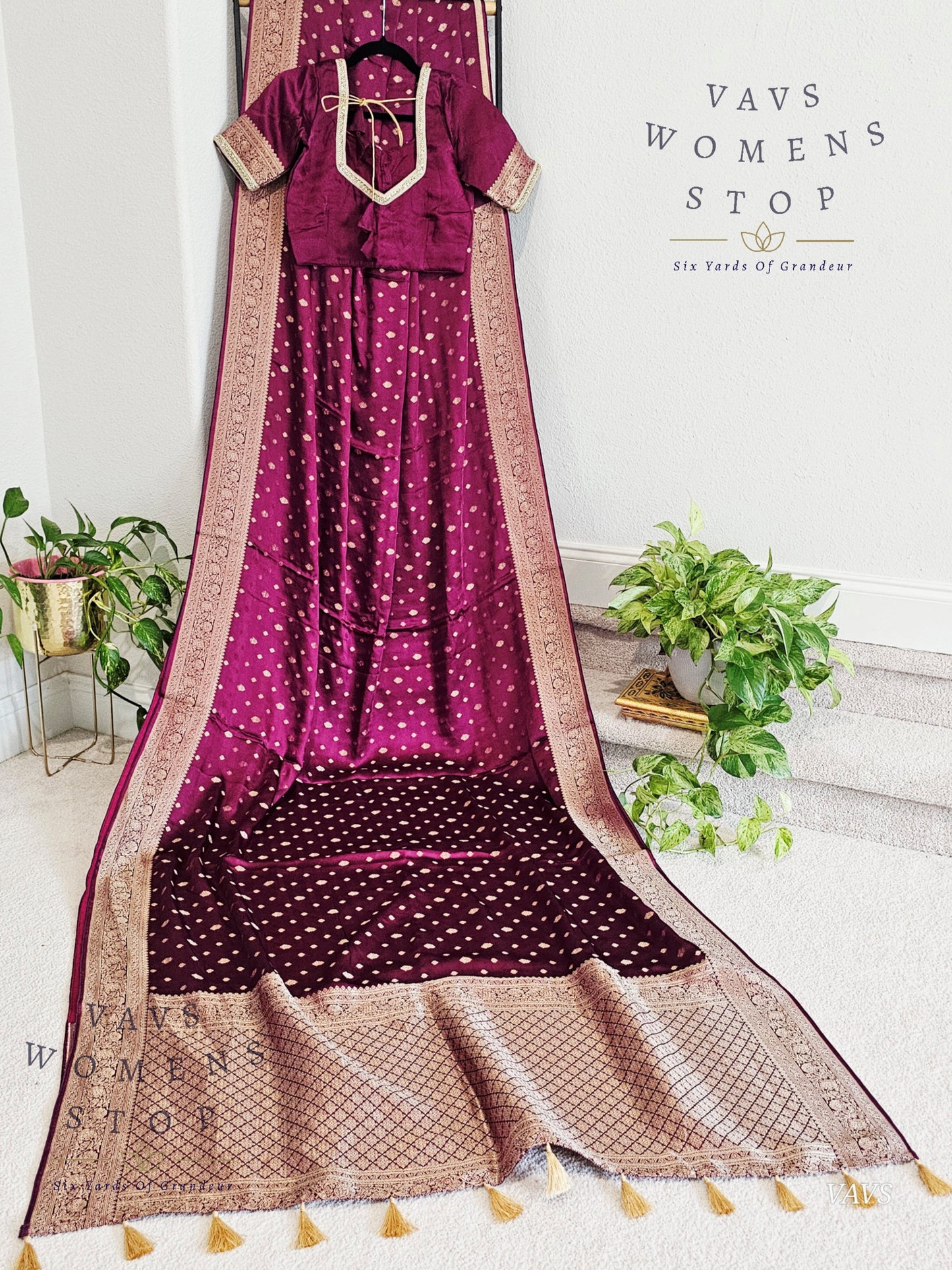 Designer Satin Benarasi Silk Saree - Blouse