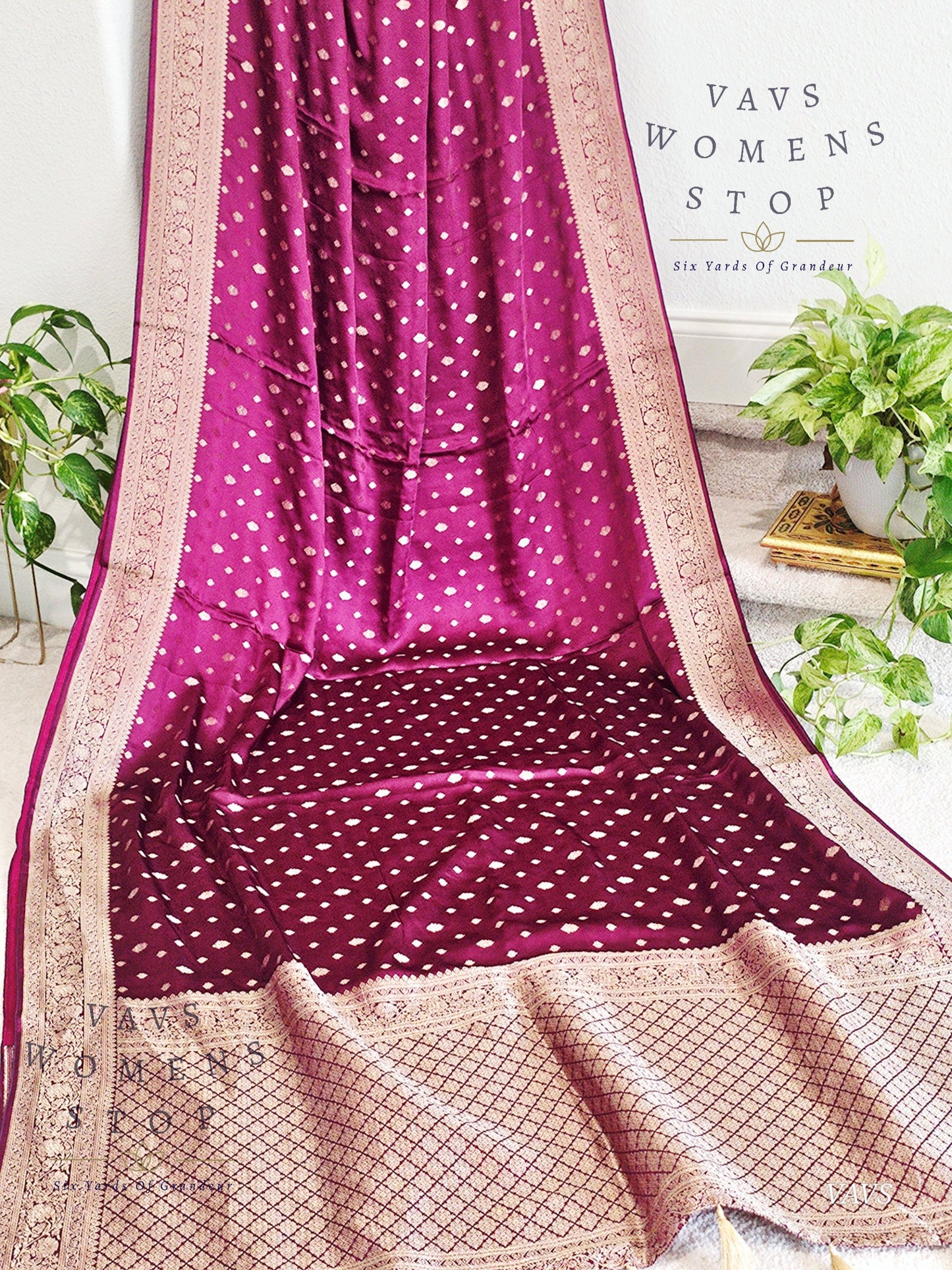 Designer Satin Benarasi Silk Saree - Blouse