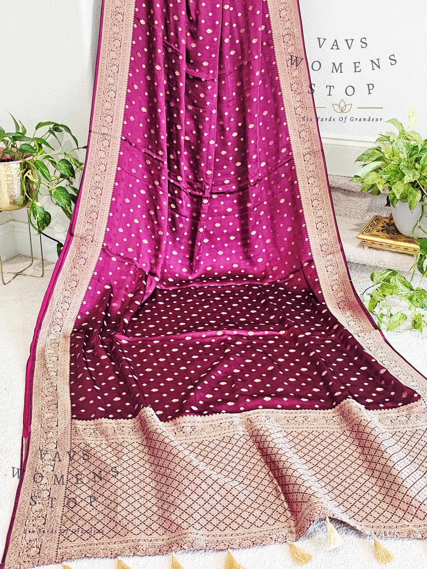 Designer Satin Benarasi Silk Saree - Blouse
