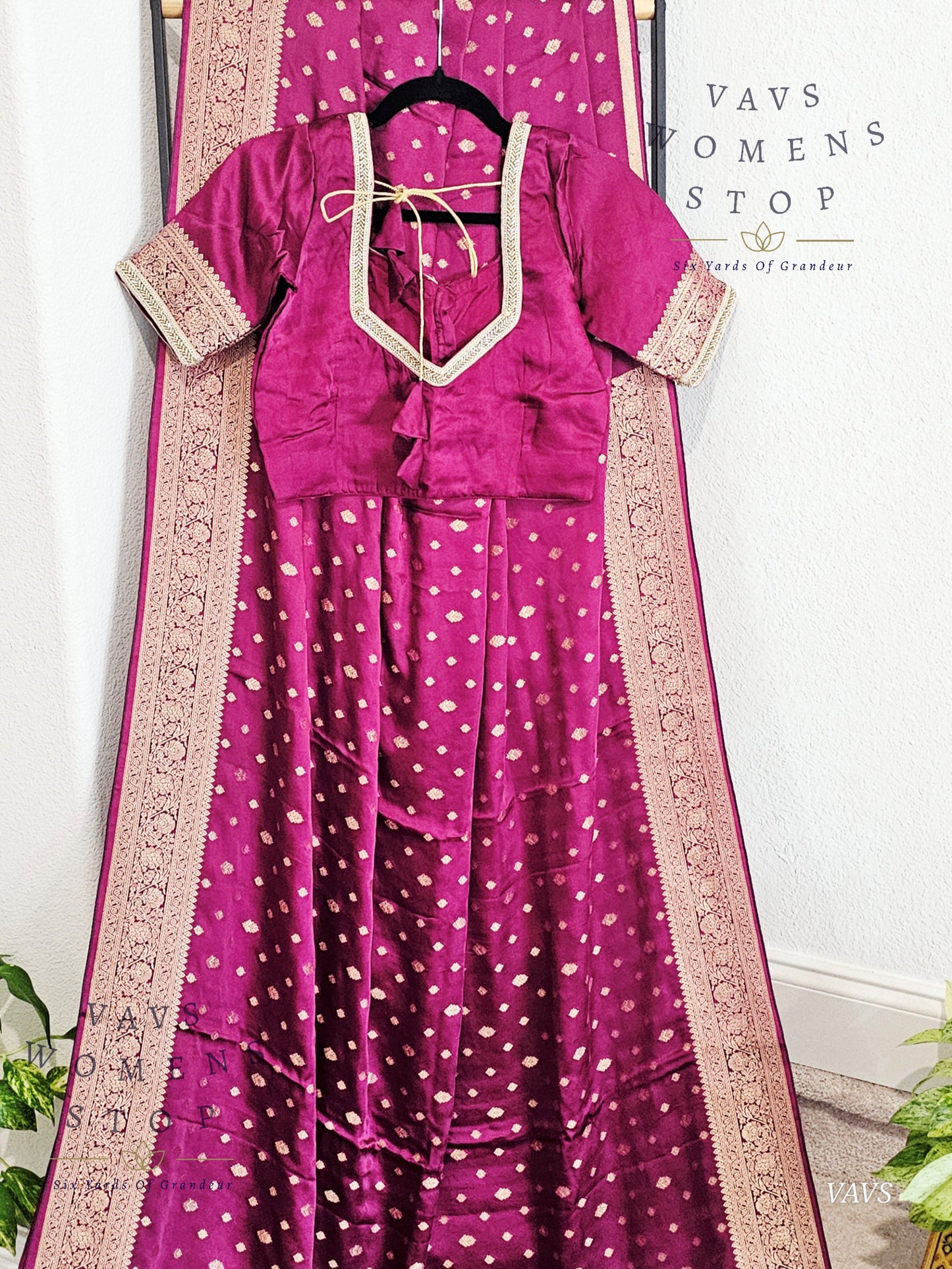 Designer Satin Benarasi Silk Saree - Blouse
