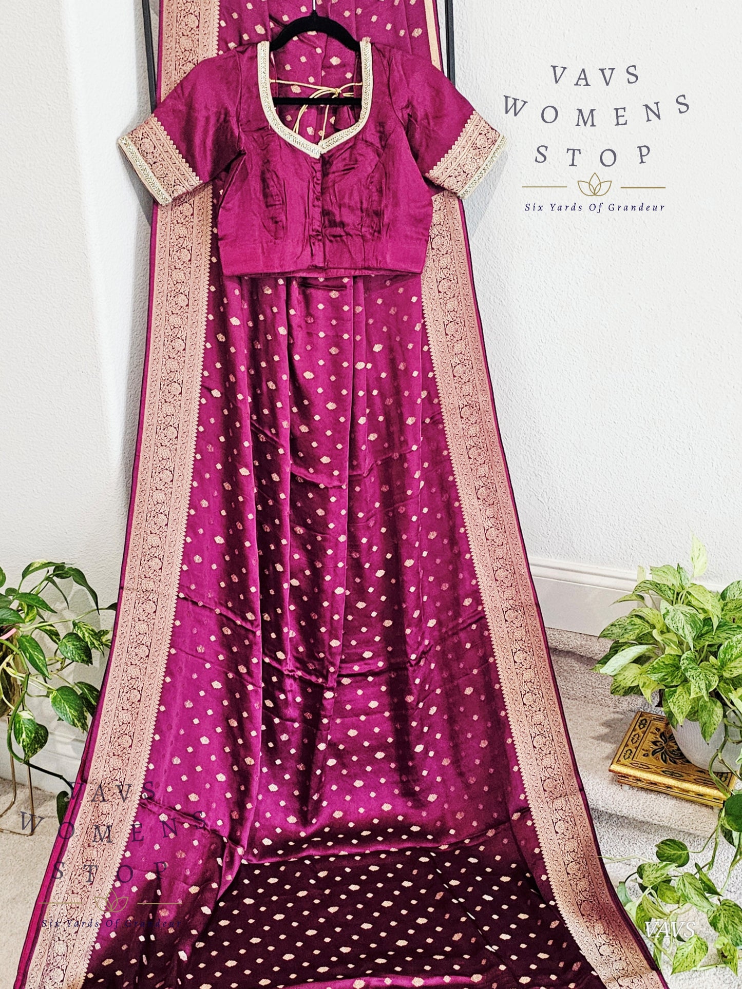 Designer Satin Benarasi Silk Saree - Blouse