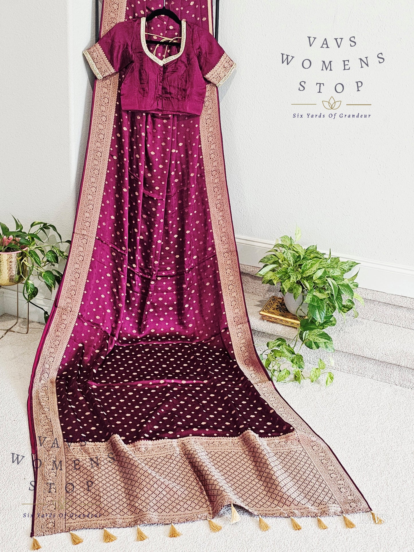Designer Satin Benarasi Silk Saree - Blouse