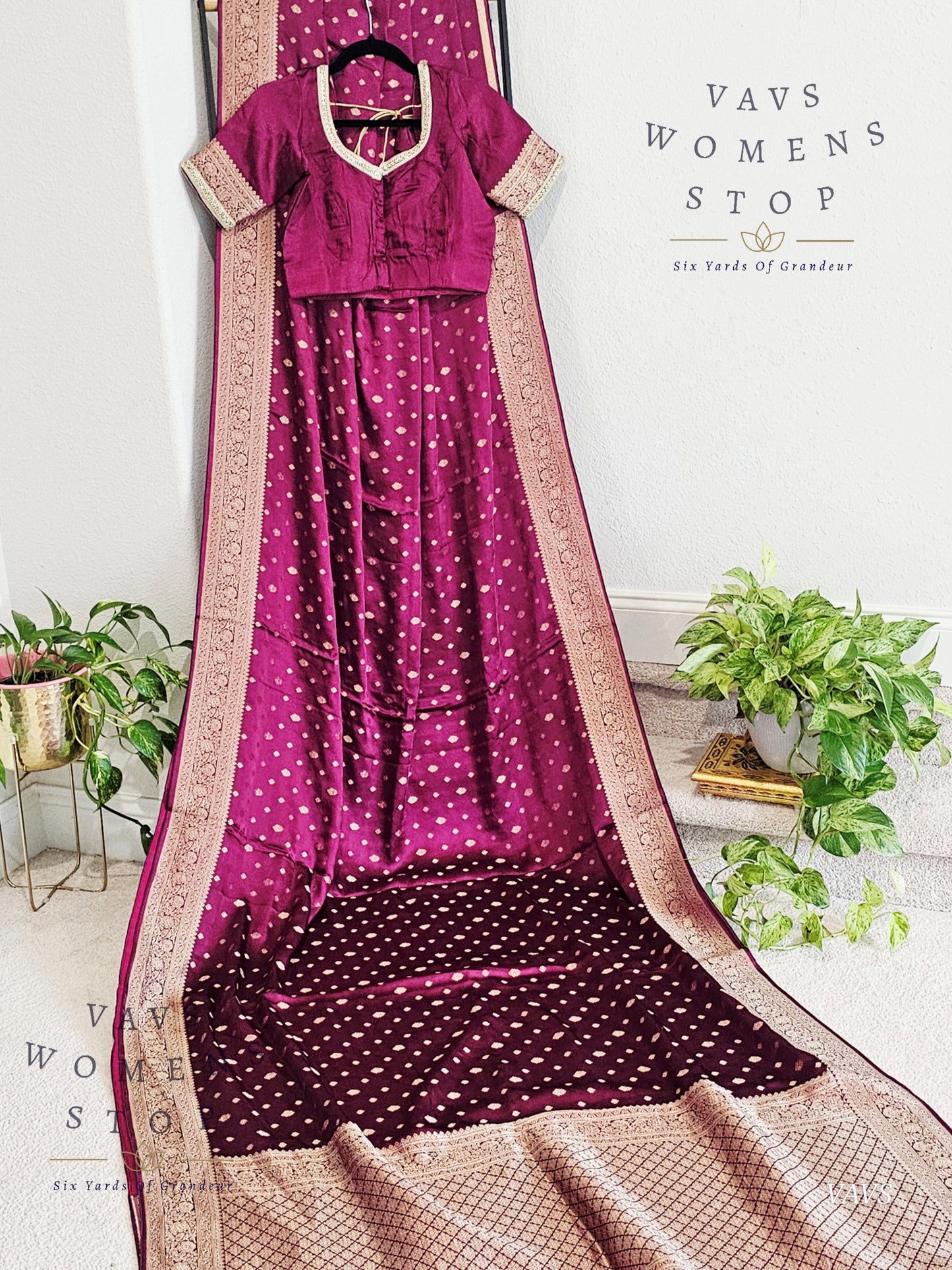 Designer Satin Benarasi Silk Saree - Blouse