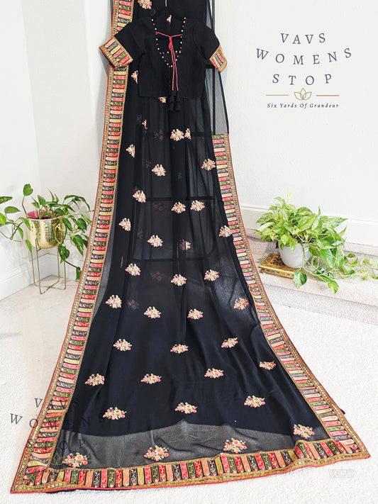 Inspired Sabyasachi Designer Georgette Saree - Blouse