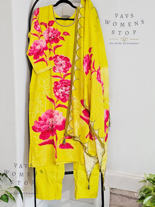 Readymade Partywear 3 Piece Set Kurta Pajama Set - XL