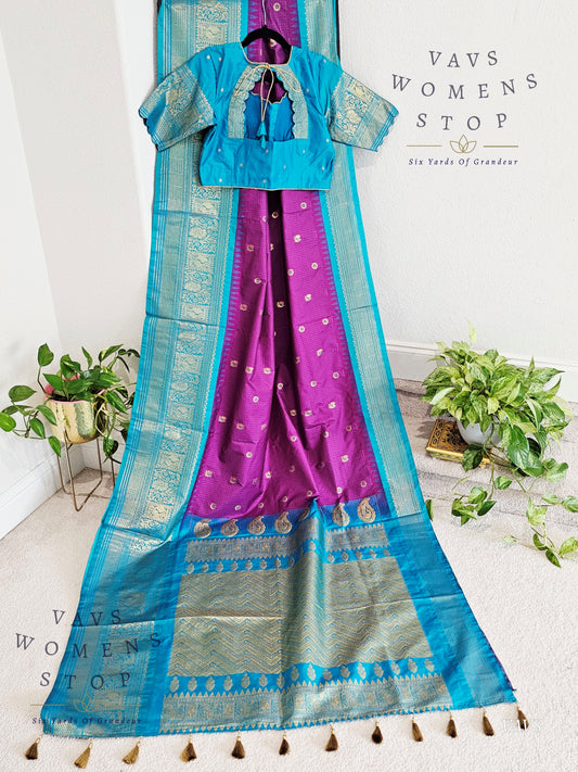Semi Gadwal Silk Saree - Blouse