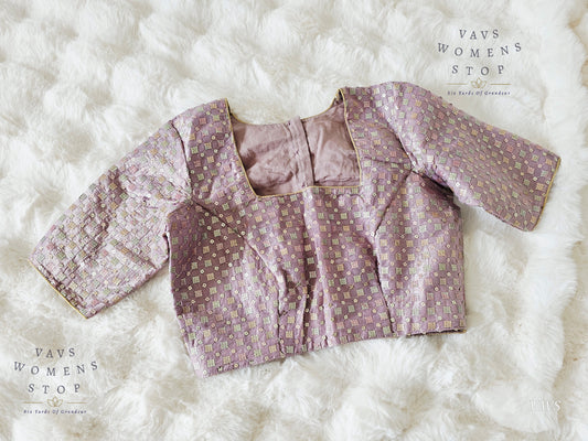 Lilac Shade Sequins Designer Blouse