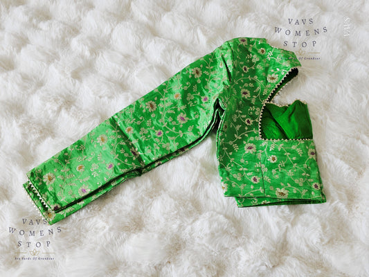 Full sleeves munga benarasi silk blouse