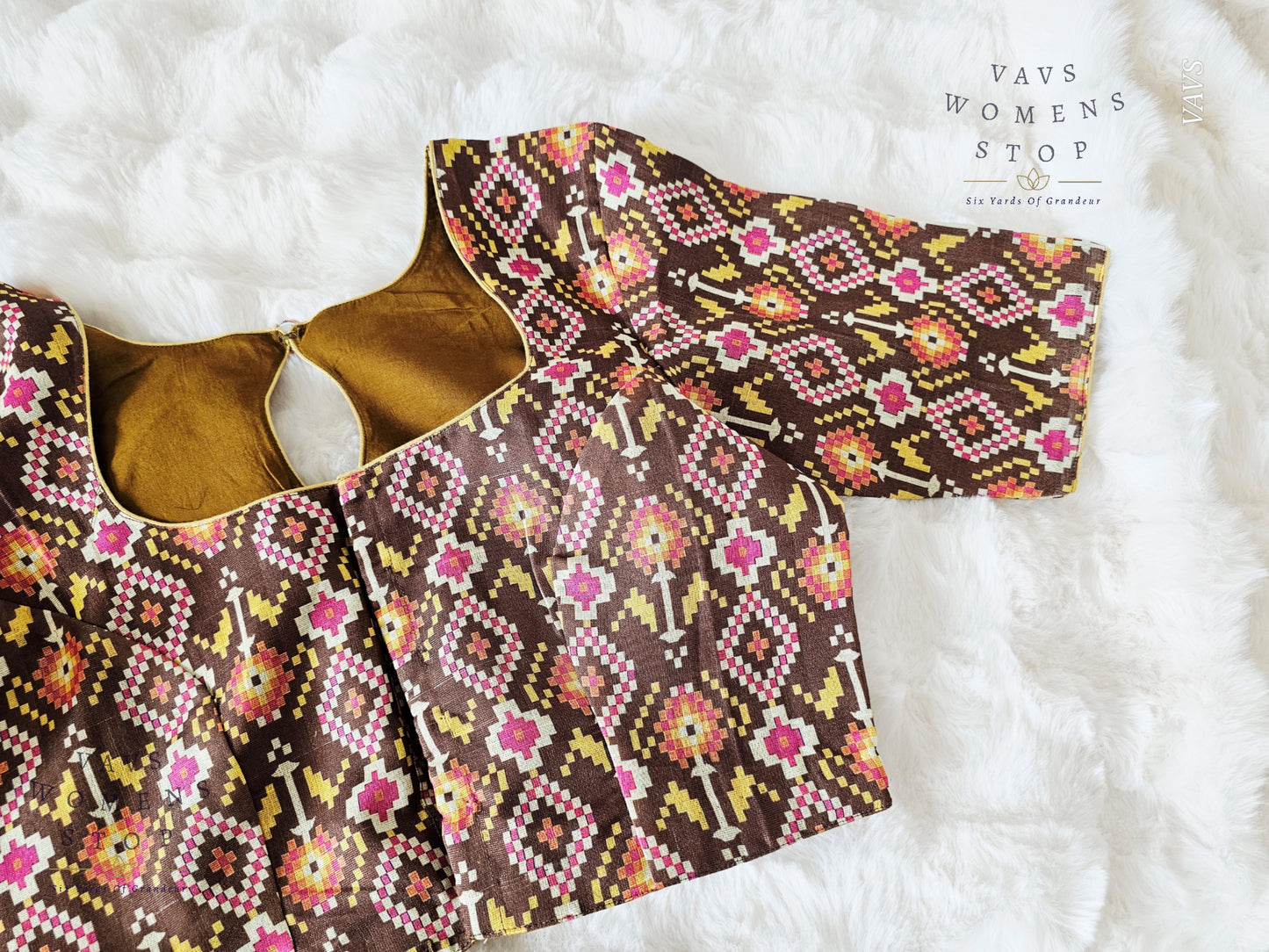 Designer Pochampally Ikkat Print Tussar Cotton Blouse