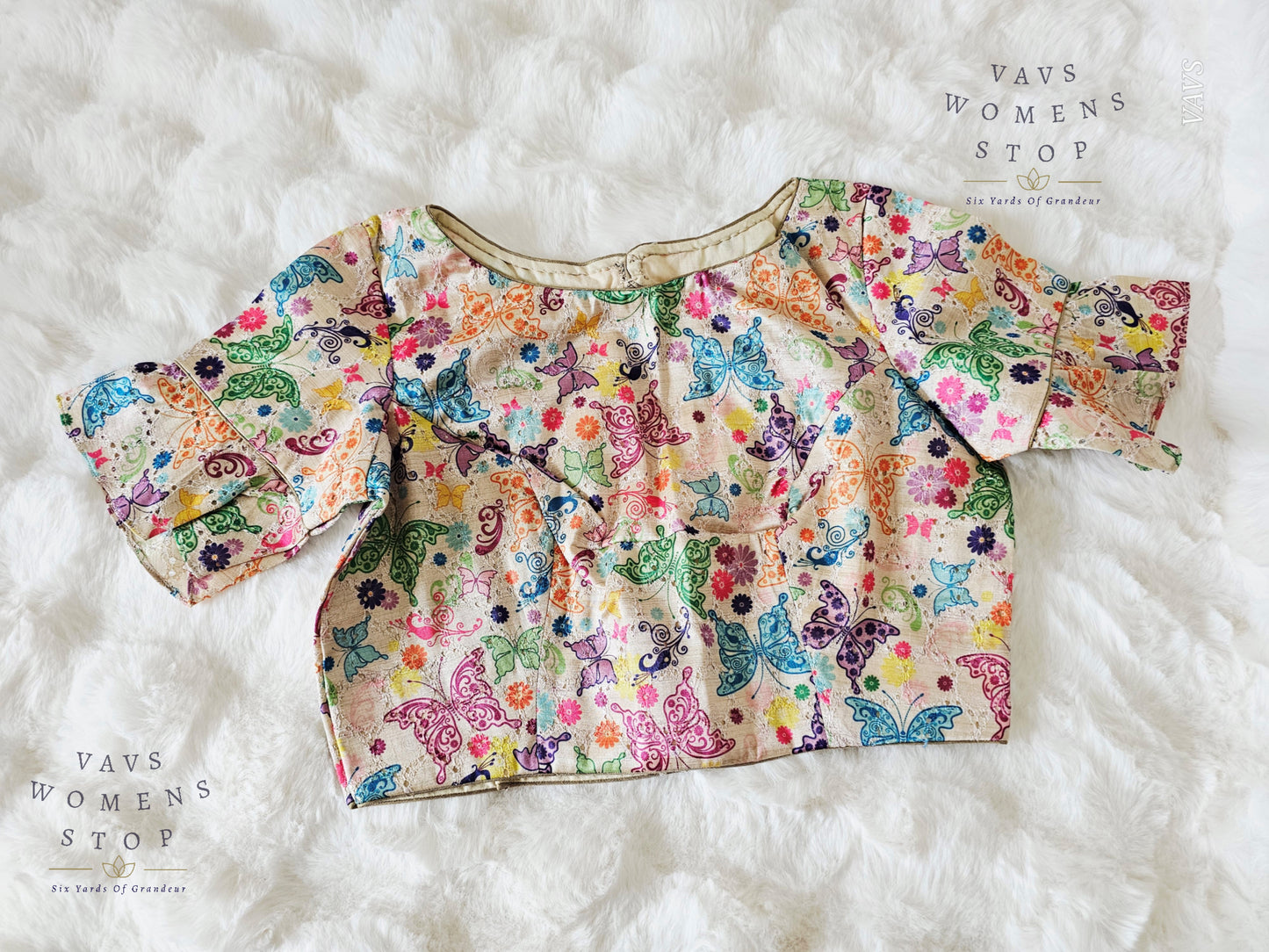 Butterfly Print Cotton Blouse
