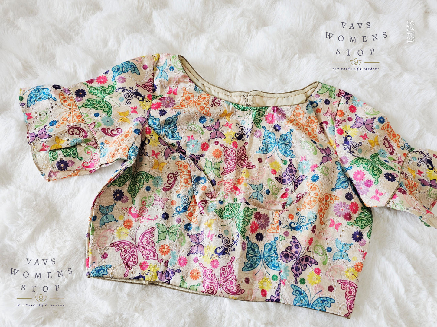 Butterfly Print Cotton Blouse