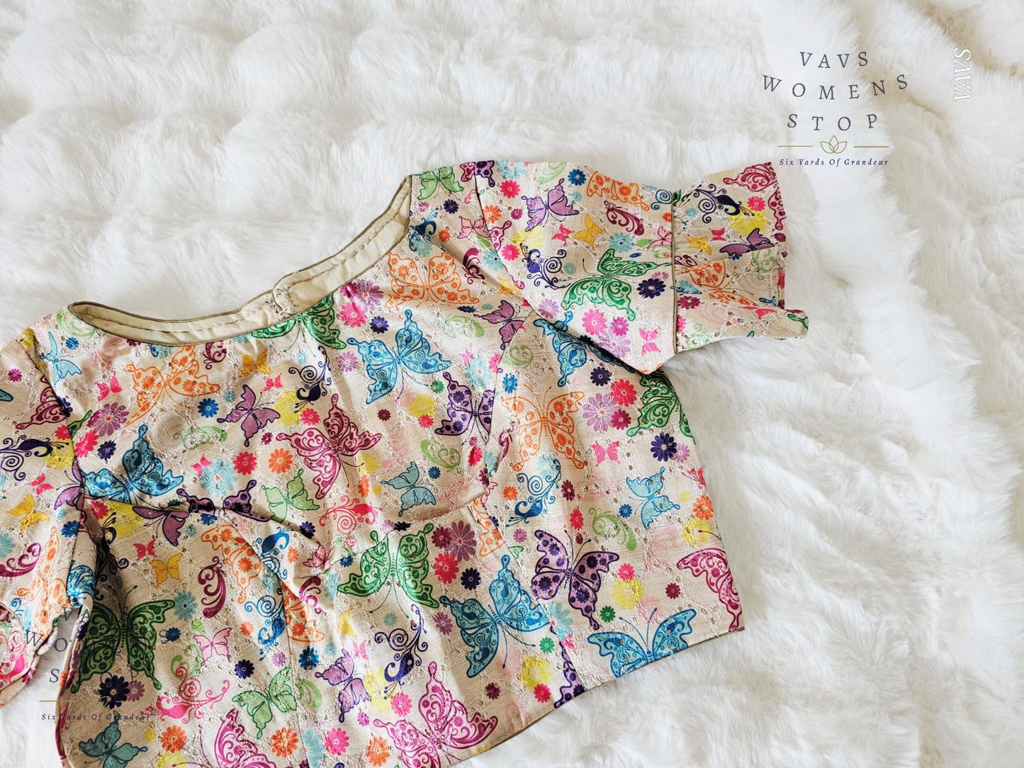 Butterfly Print Cotton Blouse