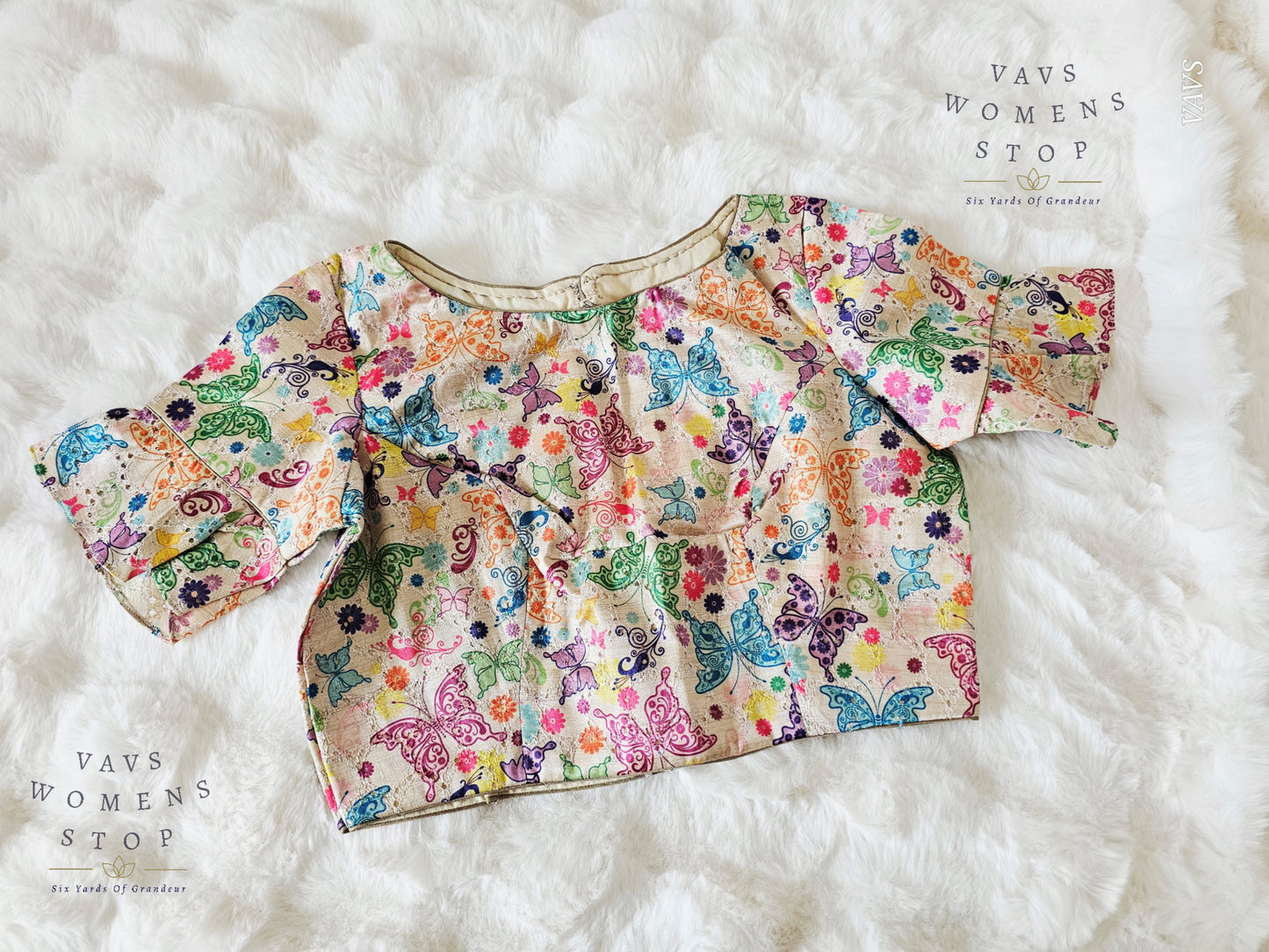 Butterfly Print Cotton Blouse