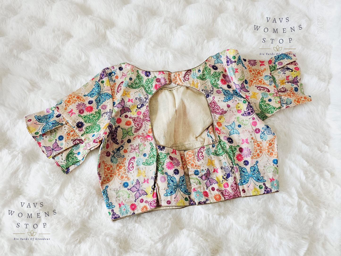 Butterfly Print Cotton Blouse