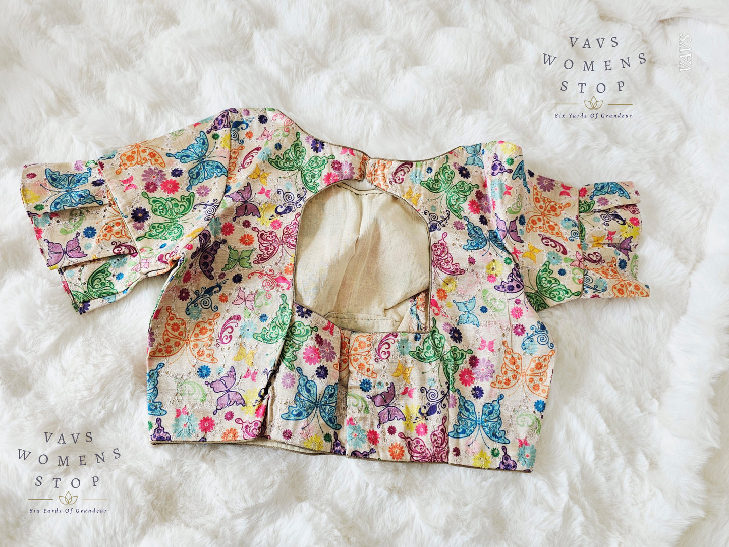 Butterfly Print Cotton Blouse