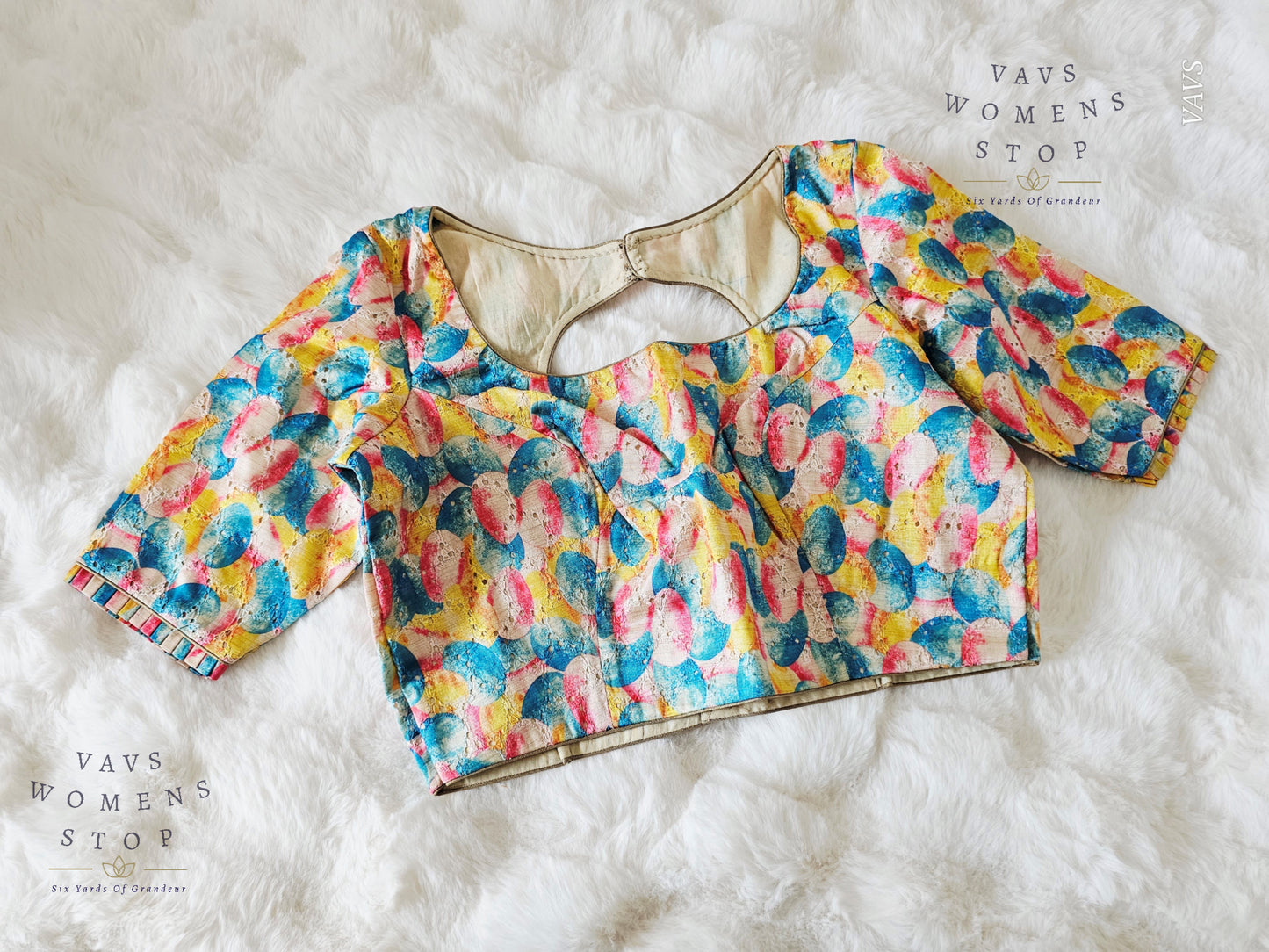 Abstract Printed Cotton Blouse