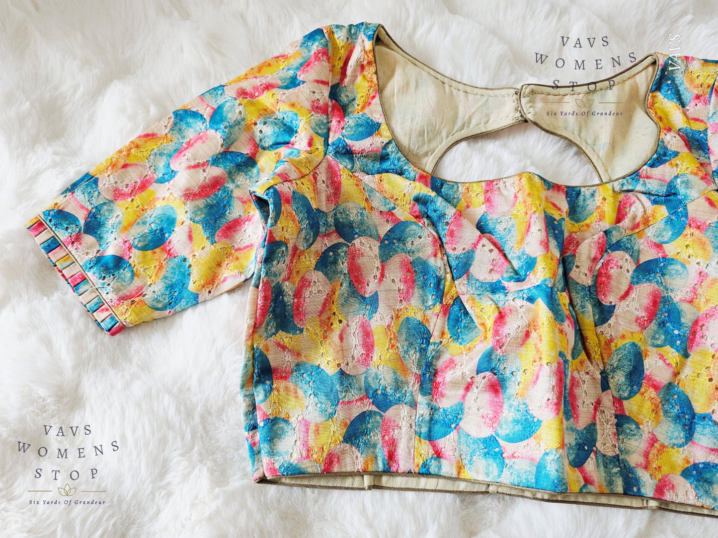 Abstract Printed Cotton Blouse