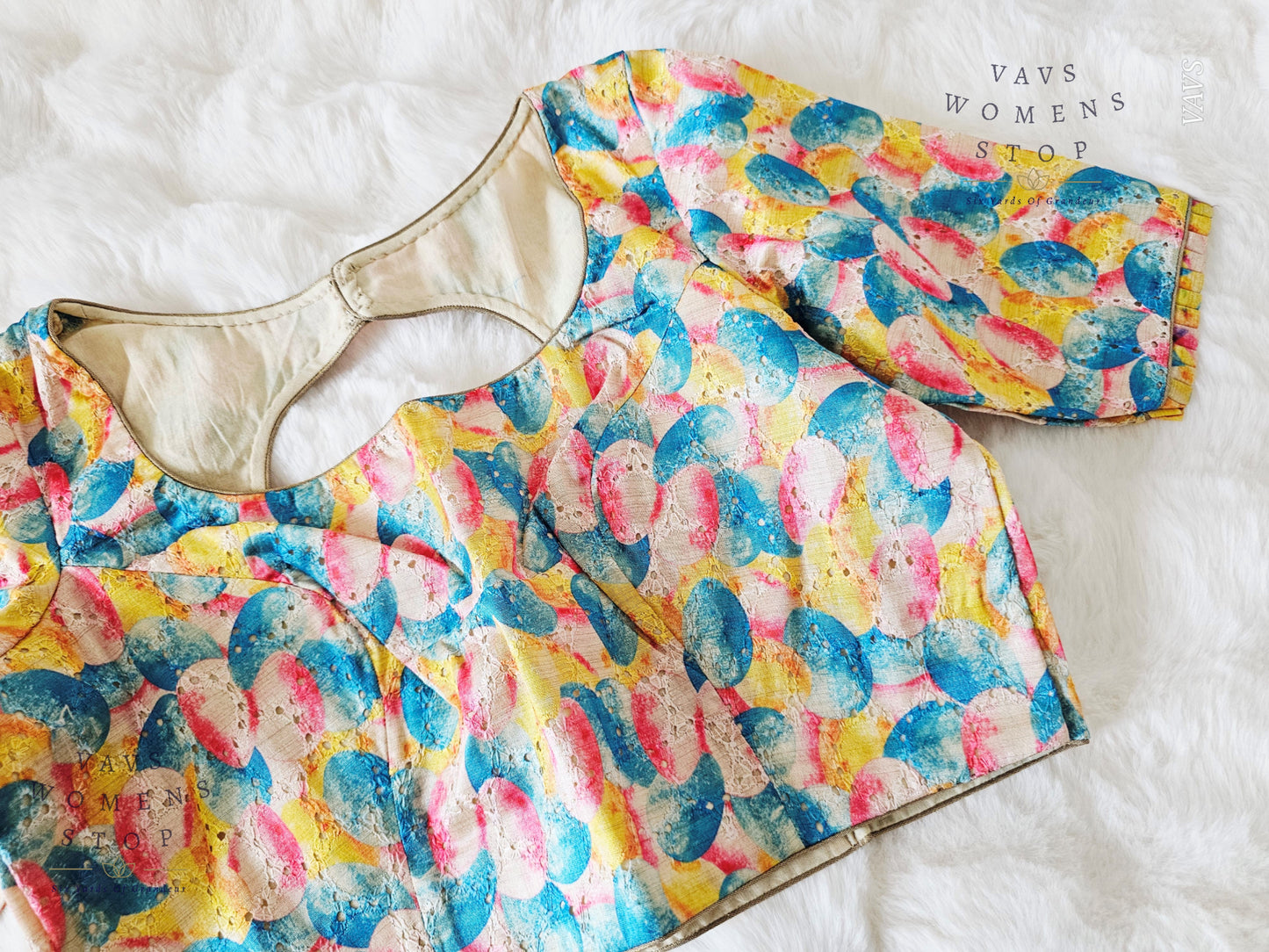 Abstract Printed Cotton Blouse