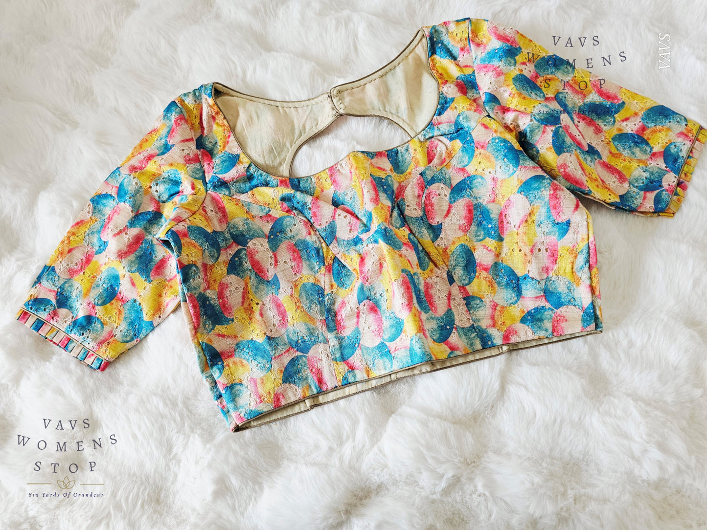 Abstract Printed Cotton Blouse