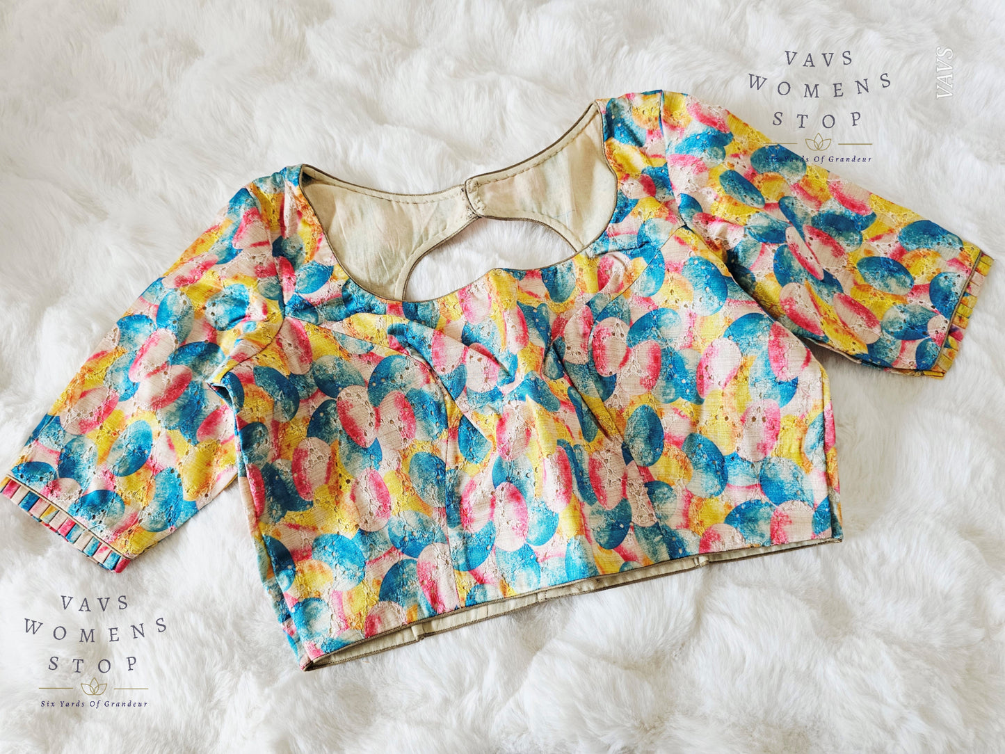 Abstract Printed Cotton Blouse