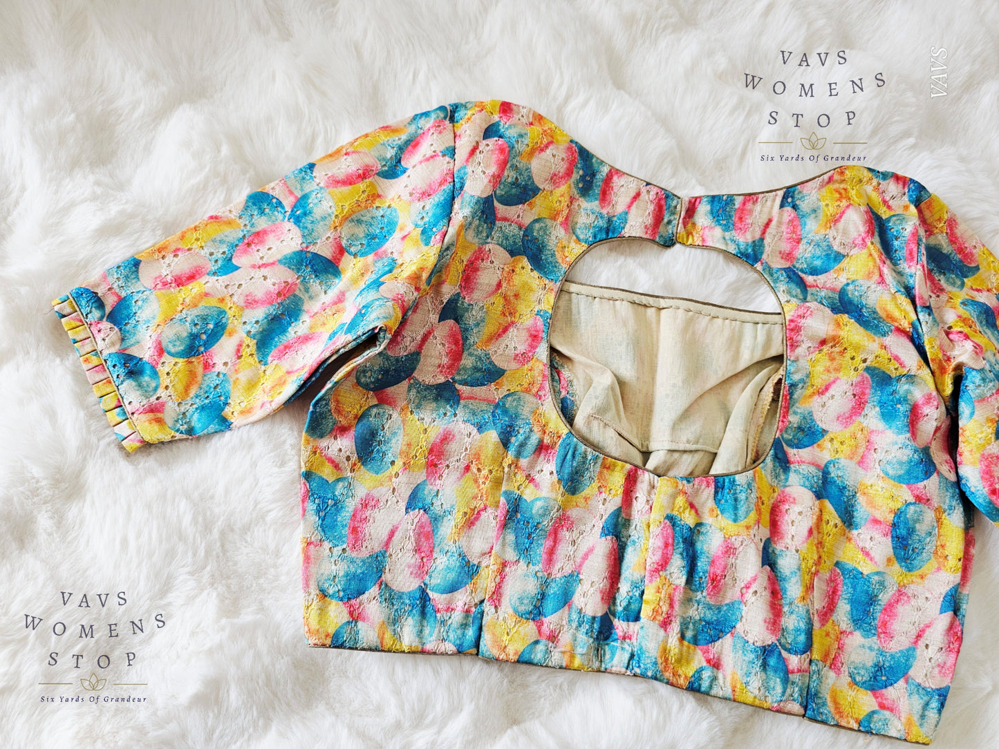 Abstract Printed Cotton Blouse
