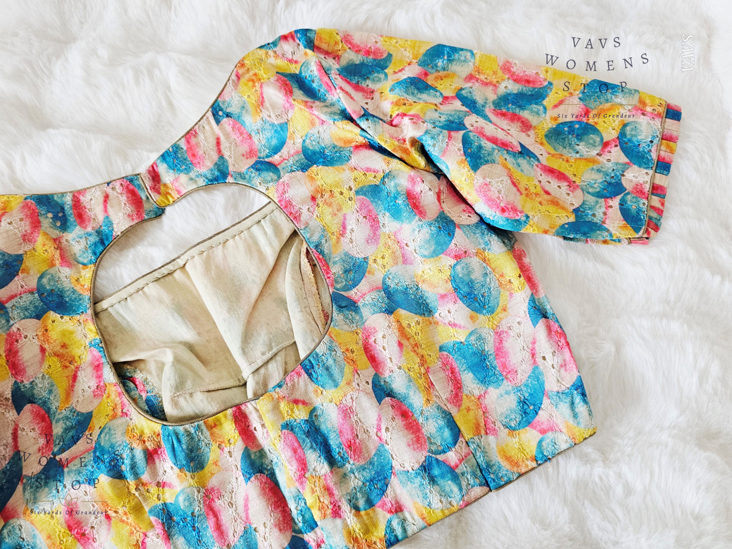 Abstract Printed Cotton Blouse