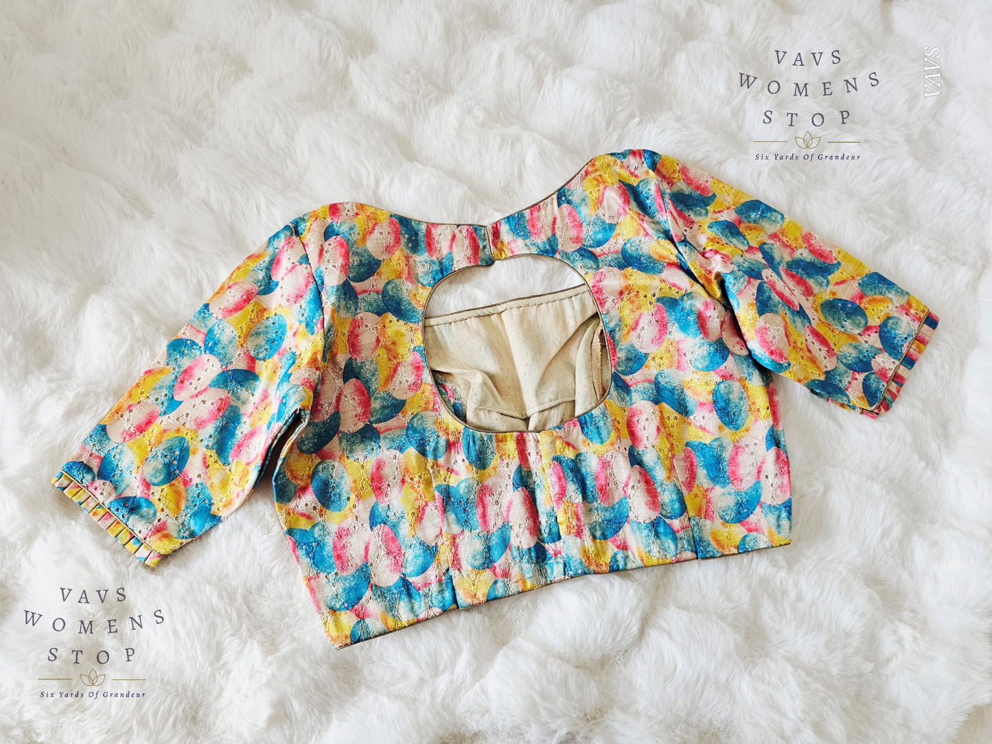 Abstract Printed Cotton Blouse