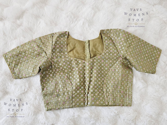 Green Shade Sequins Designer Blouse