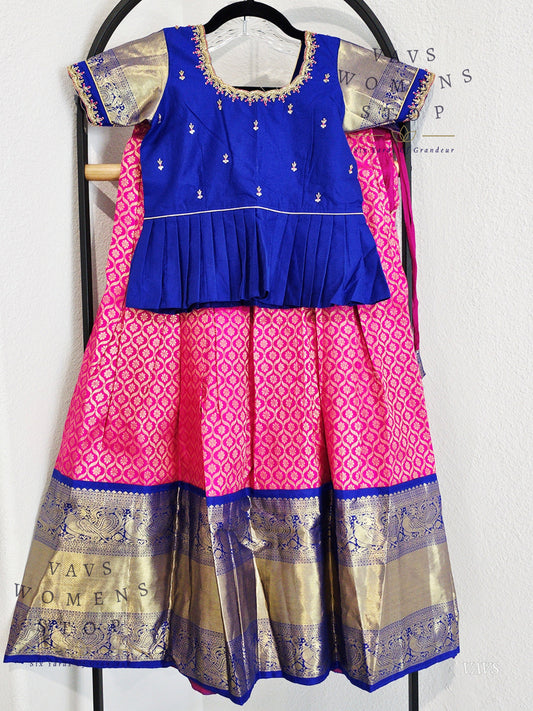 Pure Kanchi Silk Lehenga/ Pattu Pavada Set