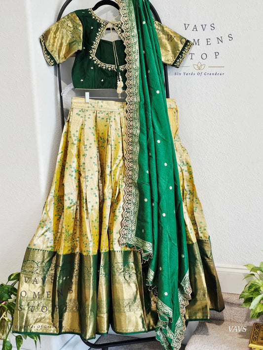 Semi Kanchi Half Saree Set