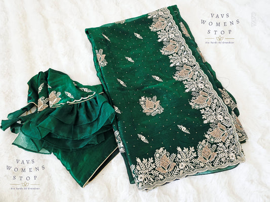Space Silk Sheen Saree – Elegant Cocktail & Party Wear with Designer Blouse | Lightweight & Stylish Drape