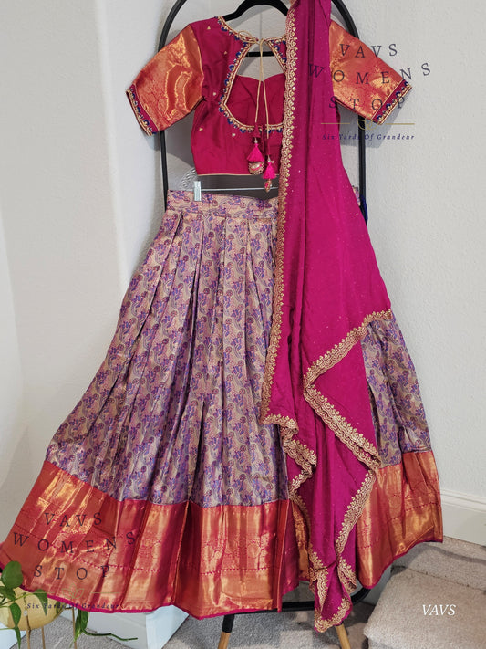 Semi Kanchi Half Saree Set