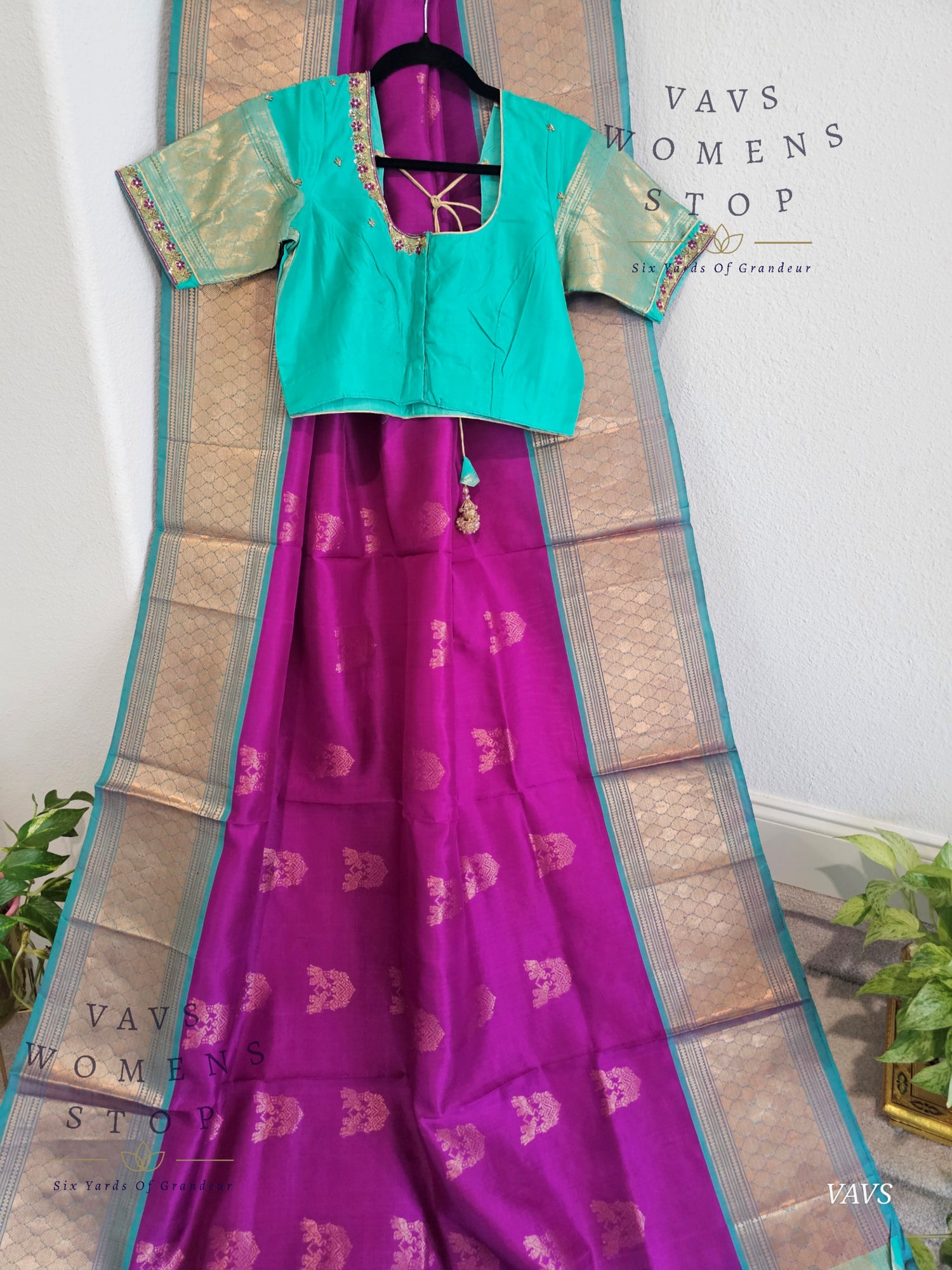 Authentic Pure Silk by Silk Handloom Saree – Maggam Blouse, Wedding & Festive Wear – Ready to Ship from Prosper, Texas USA
