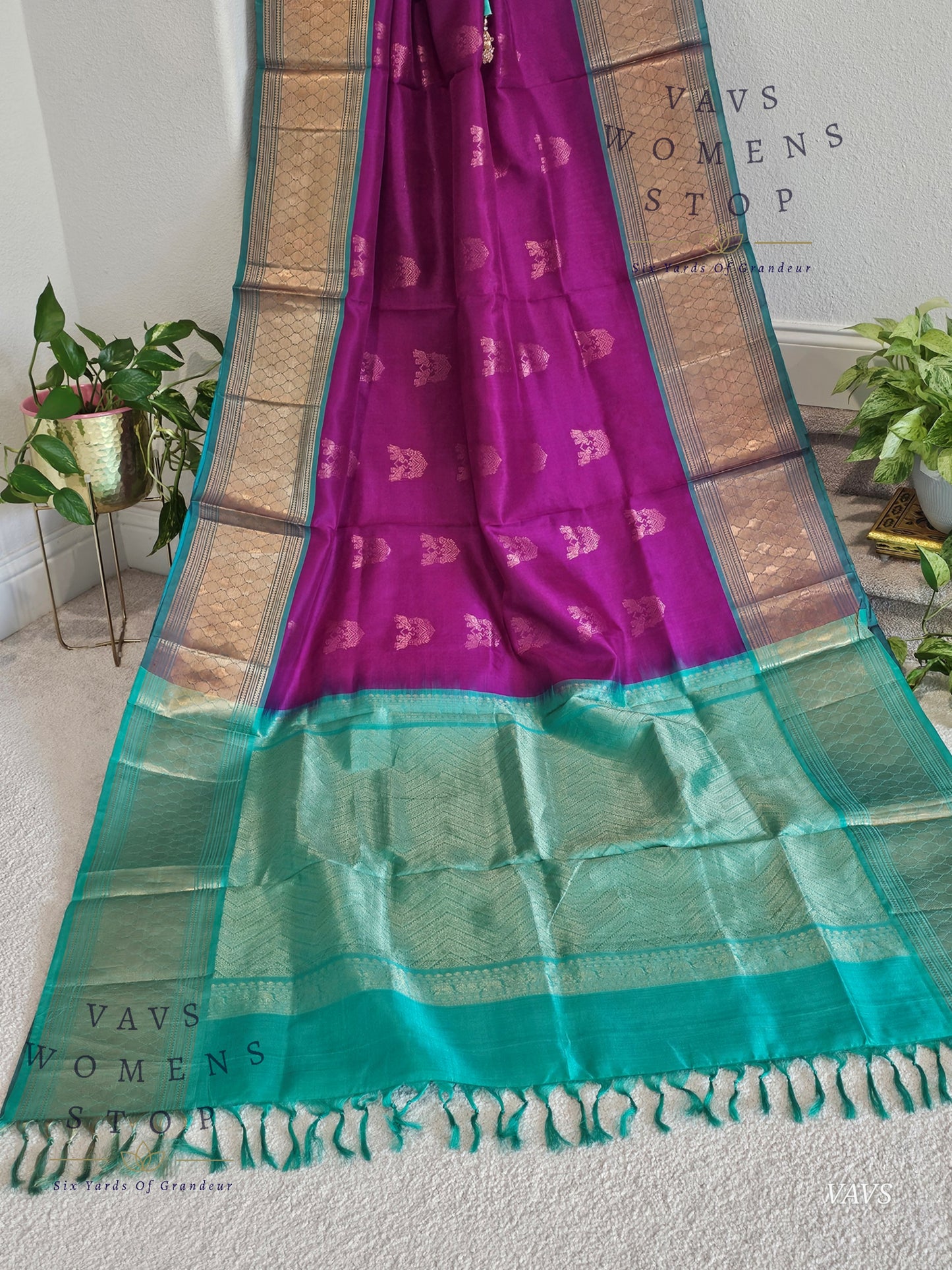 Authentic Pure Silk by Silk Handloom Saree – Maggam Blouse, Wedding & Festive Wear – Ready to Ship from Prosper, Texas USA