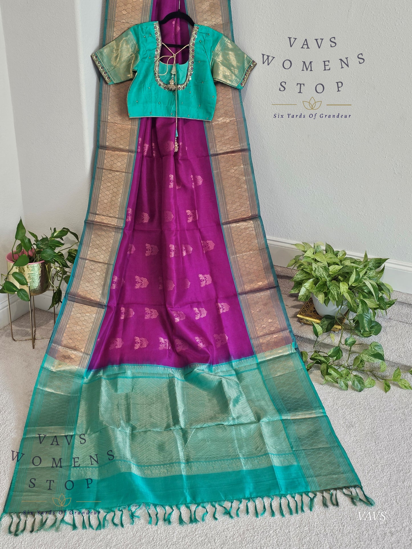 Authentic Pure Silk by Silk Handloom Saree – Maggam Blouse, Wedding & Festive Wear – Ready to Ship from Prosper, Texas USA