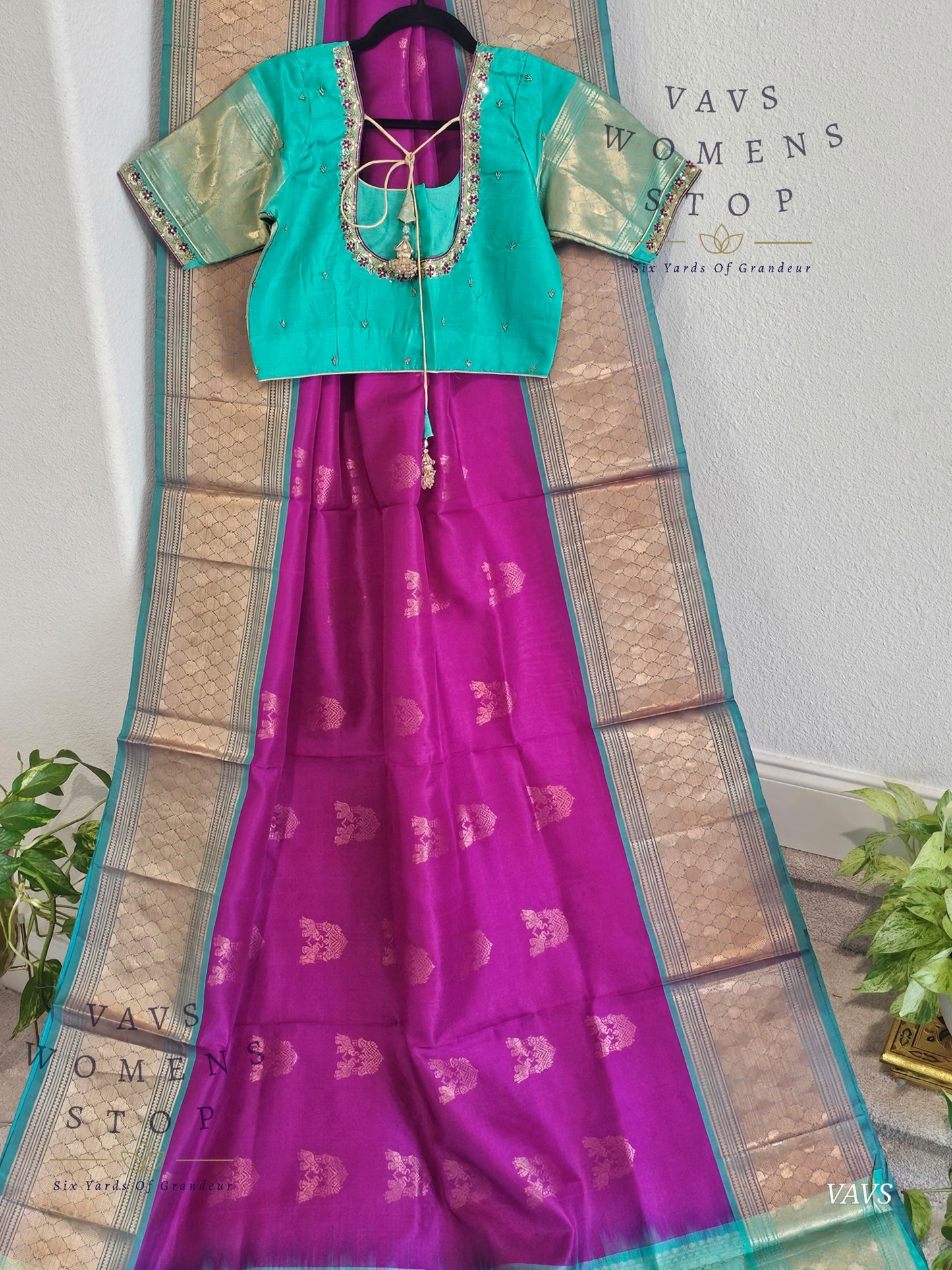 Authentic Pure Silk by Silk Handloom Saree – Maggam Blouse, Wedding & Festive Wear – Ready to Ship from Prosper, Texas USA