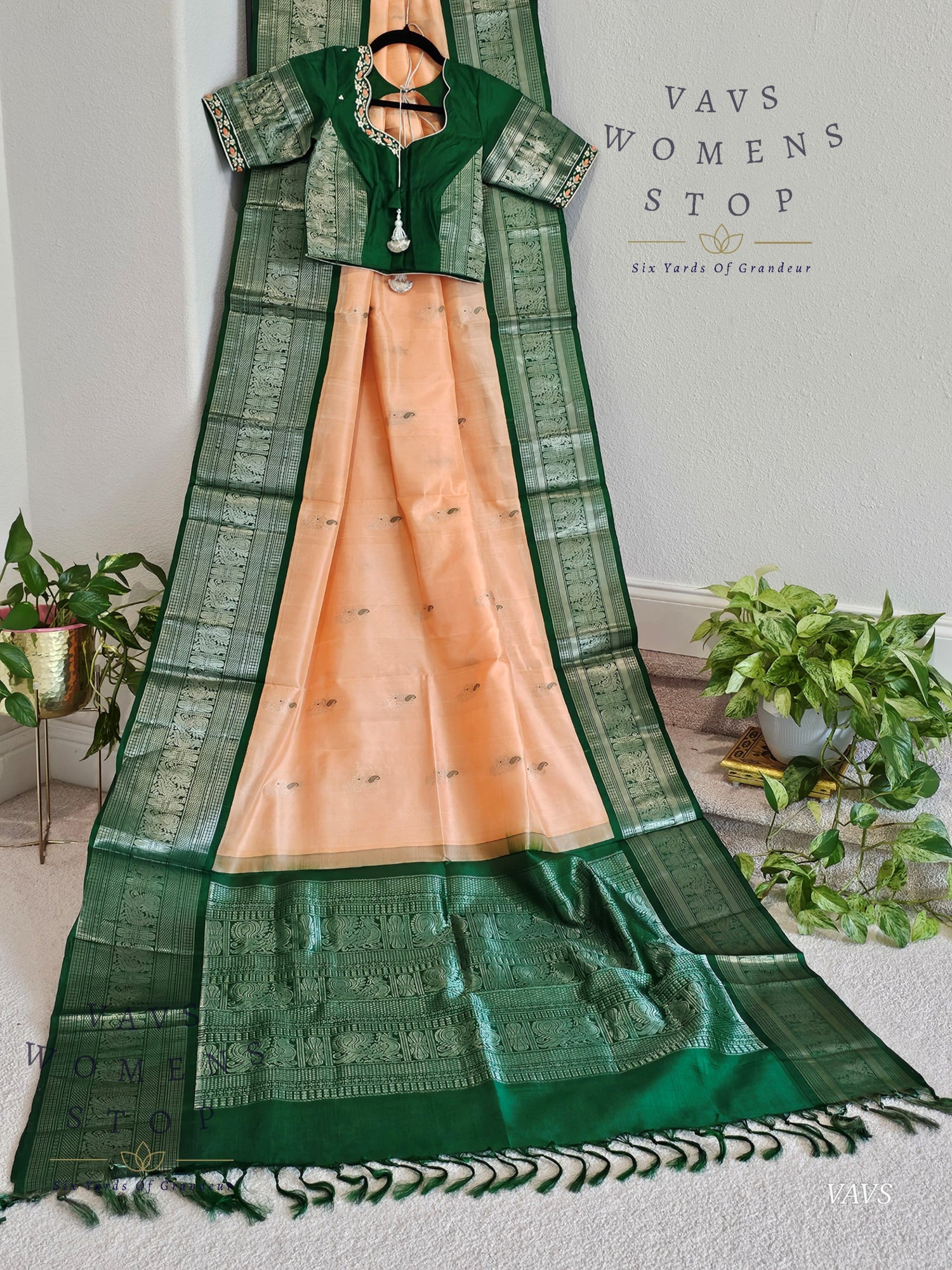 Authentic Pure Silk by Silk Handloom Saree – Maggam Blouse, Wedding & Festive Wear – Ready to Ship from Prosper, Texas USA