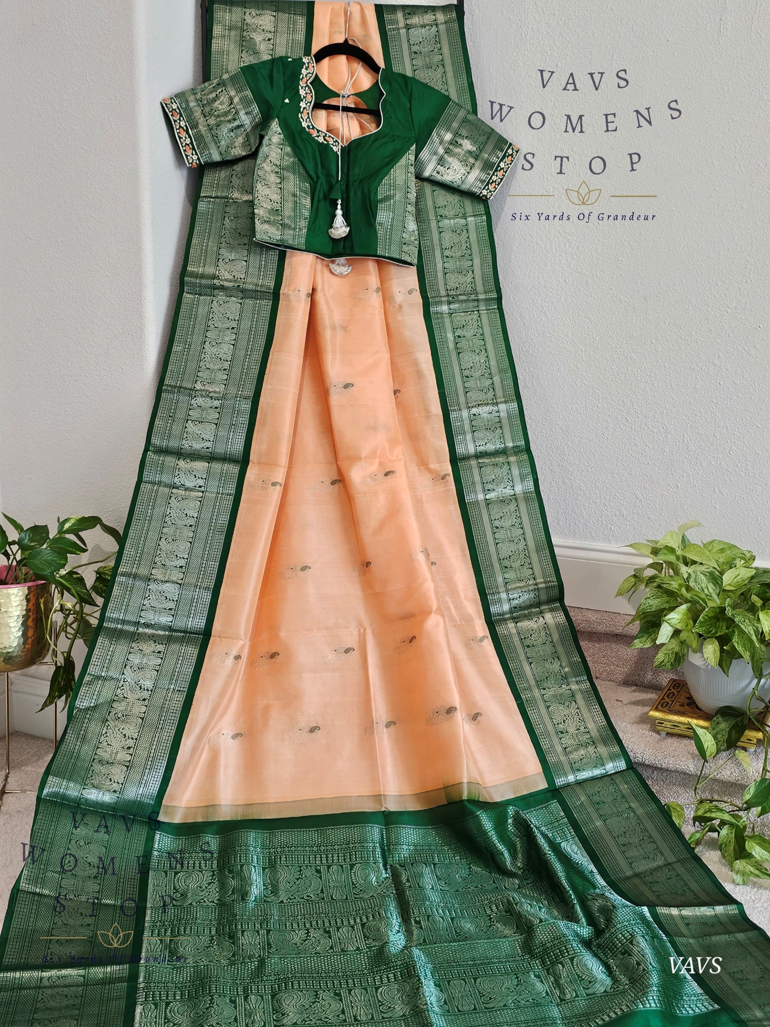 Authentic Pure Silk by Silk Handloom Saree – Maggam Blouse, Wedding & Festive Wear – Ready to Ship from Prosper, Texas USA