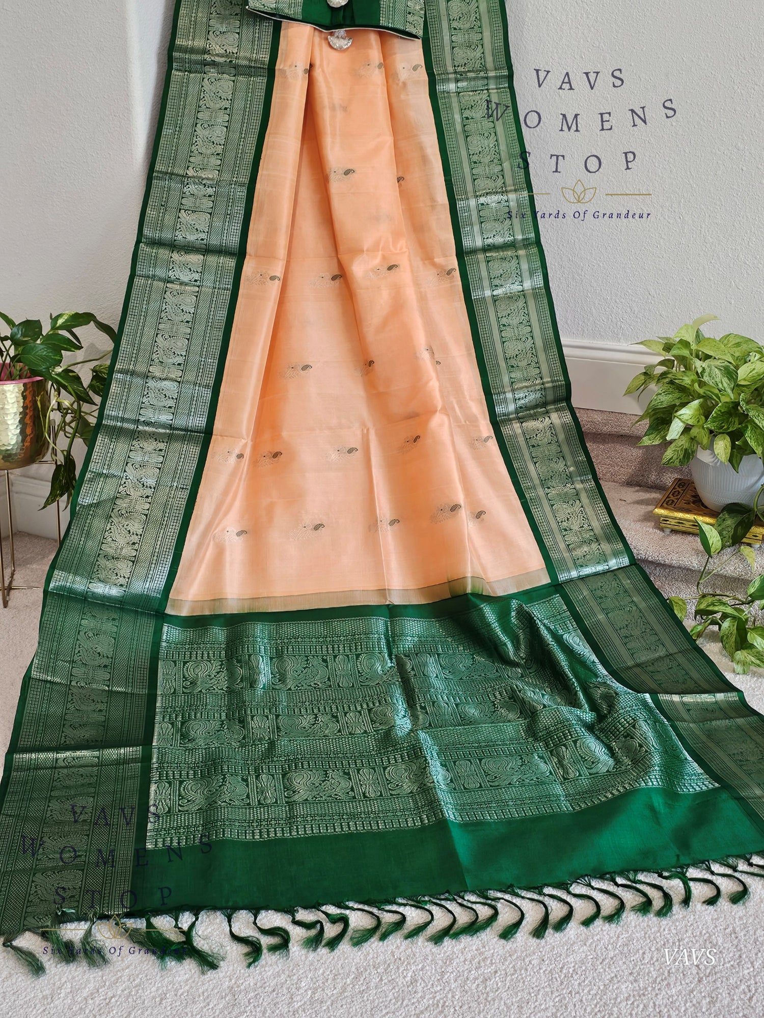 Authentic Pure Silk by Silk Handloom Saree – Maggam Blouse, Wedding & Festive Wear – Ready to Ship from Prosper, Texas USA