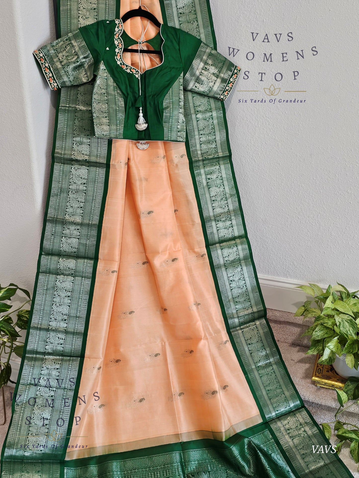 Authentic Pure Silk by Silk Handloom Saree – Maggam Blouse, Wedding & Festive Wear – Ready to Ship from Prosper, Texas USA