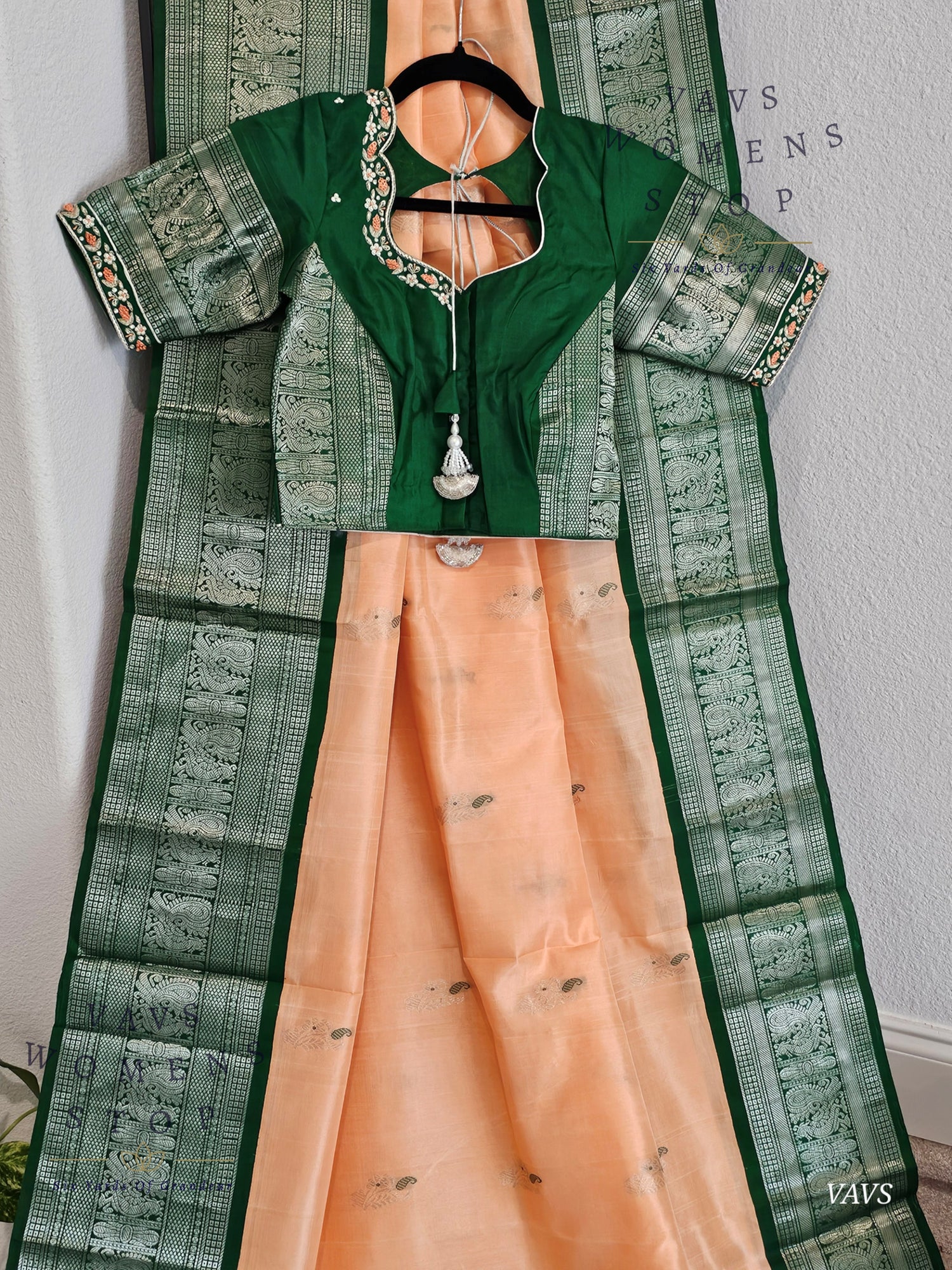 Authentic Pure Silk by Silk Handloom Saree – Maggam Blouse, Wedding & Festive Wear – Ready to Ship from Prosper, Texas USA