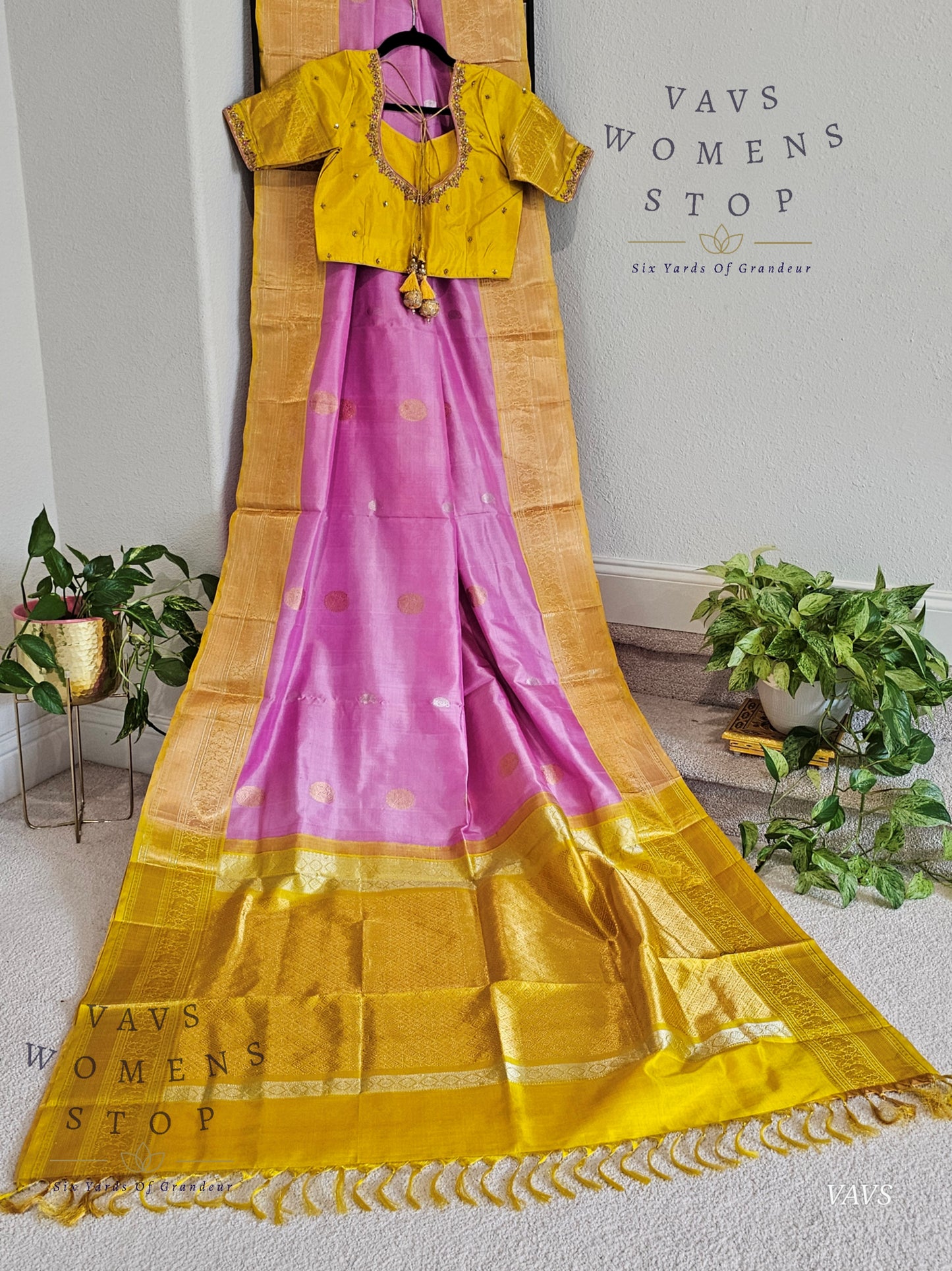 Authentic Pure Silk by Silk Handloom Saree – Maggam Blouse, Wedding & Festive Wear – Ready to Ship from Prosper, Texas USA