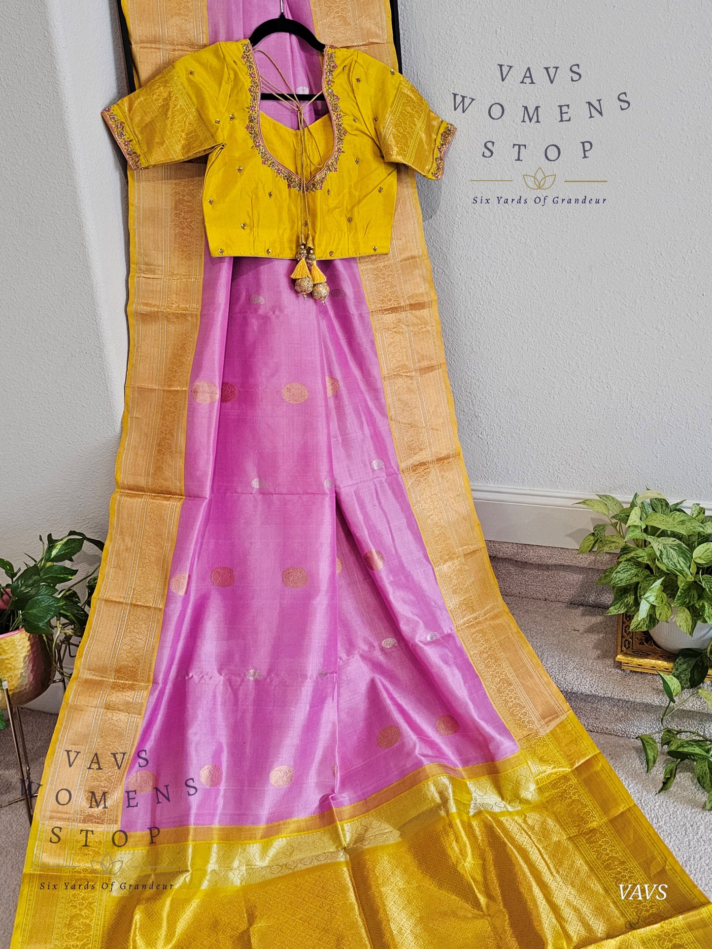 Authentic Pure Silk by Silk Handloom Saree – Maggam Blouse, Wedding & Festive Wear – Ready to Ship from Prosper, Texas USA
